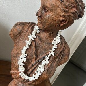 Elegant White Genuine Natural Stone Beaded Beachy Coastal Necklace